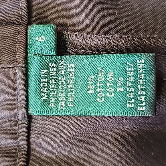 LAUREN RALPH LAUREN WOMEN'S brown trousers. Size 6 Strait leg 2 pockets. - Picture 8 of 11